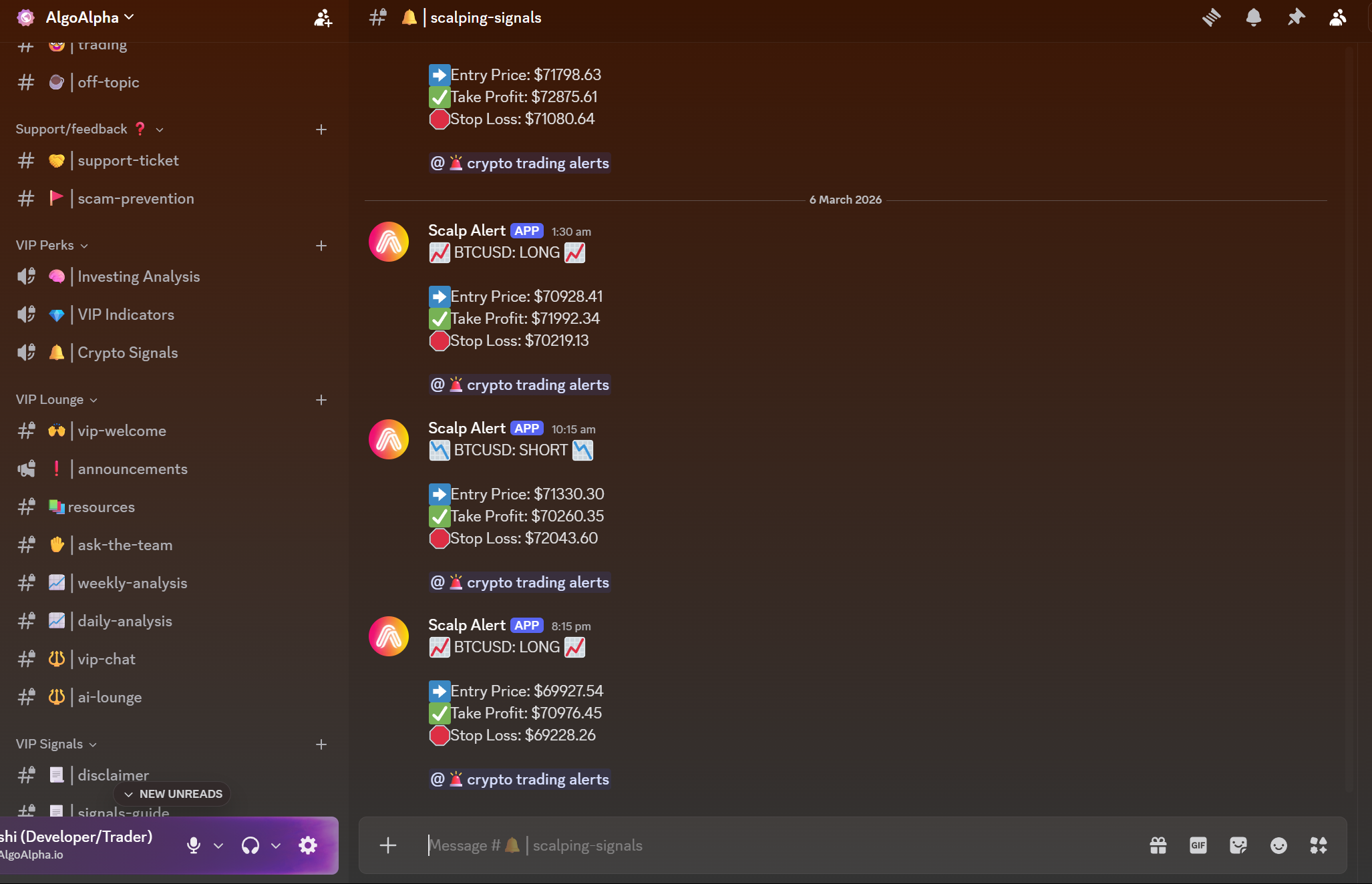 Sample Scalping Signal — Discord Embed